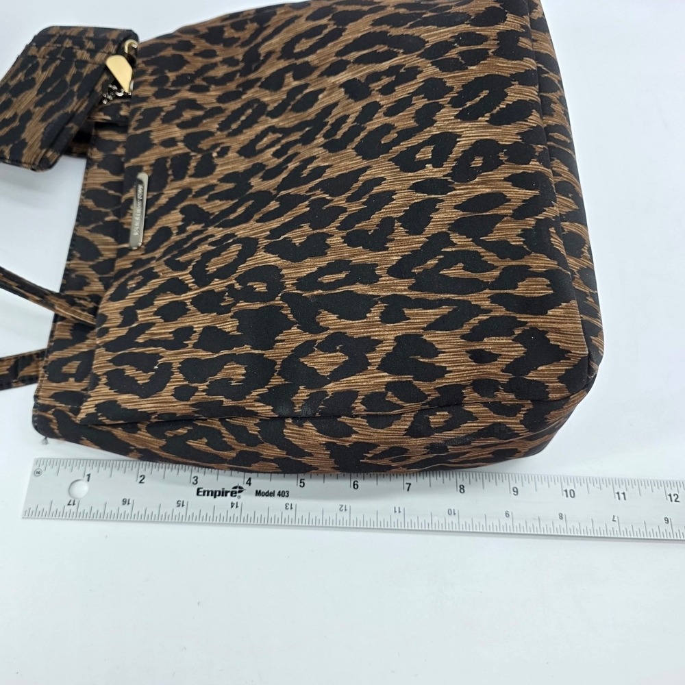 Jones New York Leopard Shoulder Bag Animal Print Nylon Tote ID Case Y2K Classic - Picture 11 of 14